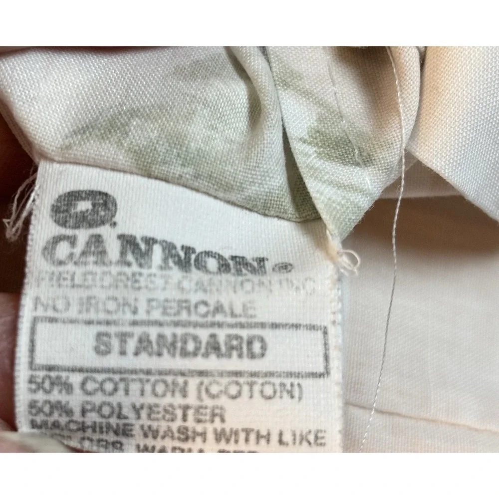 Vintage Cannon Pink Floral Stripe No Iron Queen Flat Bedsheet & 1 Pillowcase